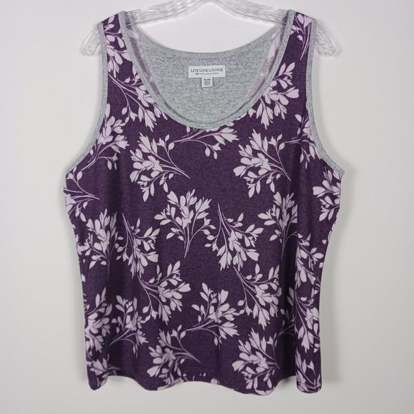 Karen Neuburger Other - LIVE LOVE LOUNGE Karen Neuberger Sleepwear PJ Top Size XXL Purple Plum Floral